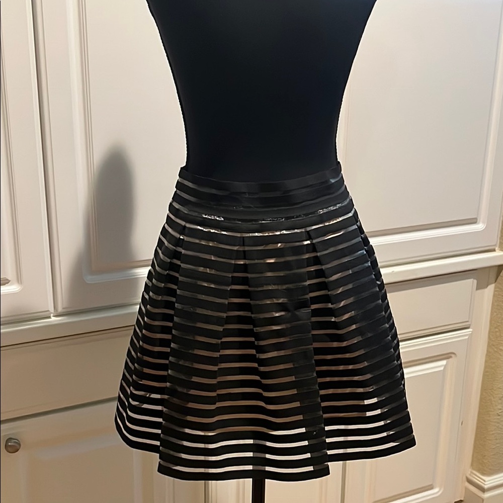 Forever 21 Black & Gold Pleated Mini Skirt - Picture 3 of 7